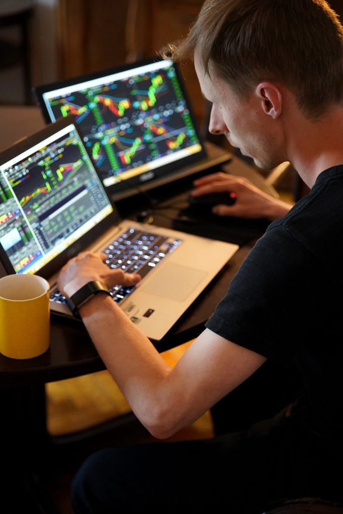 a man working on a laptop