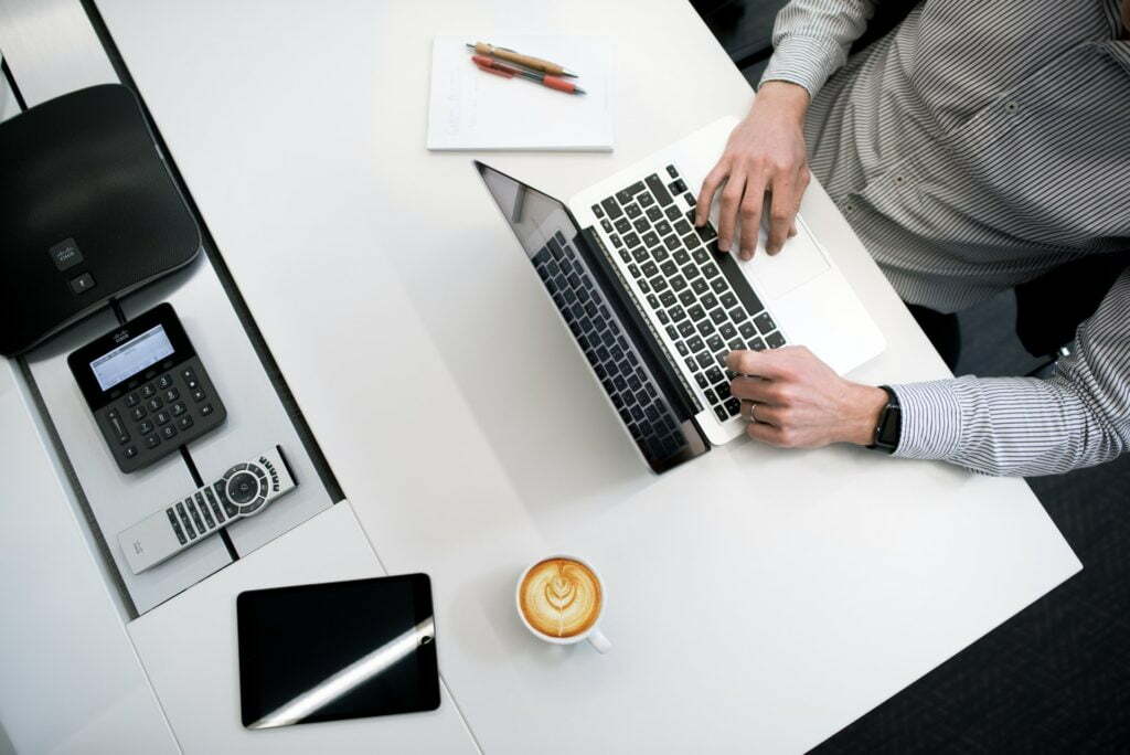 a person working on a laptop