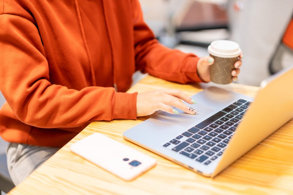 a person using a laptop