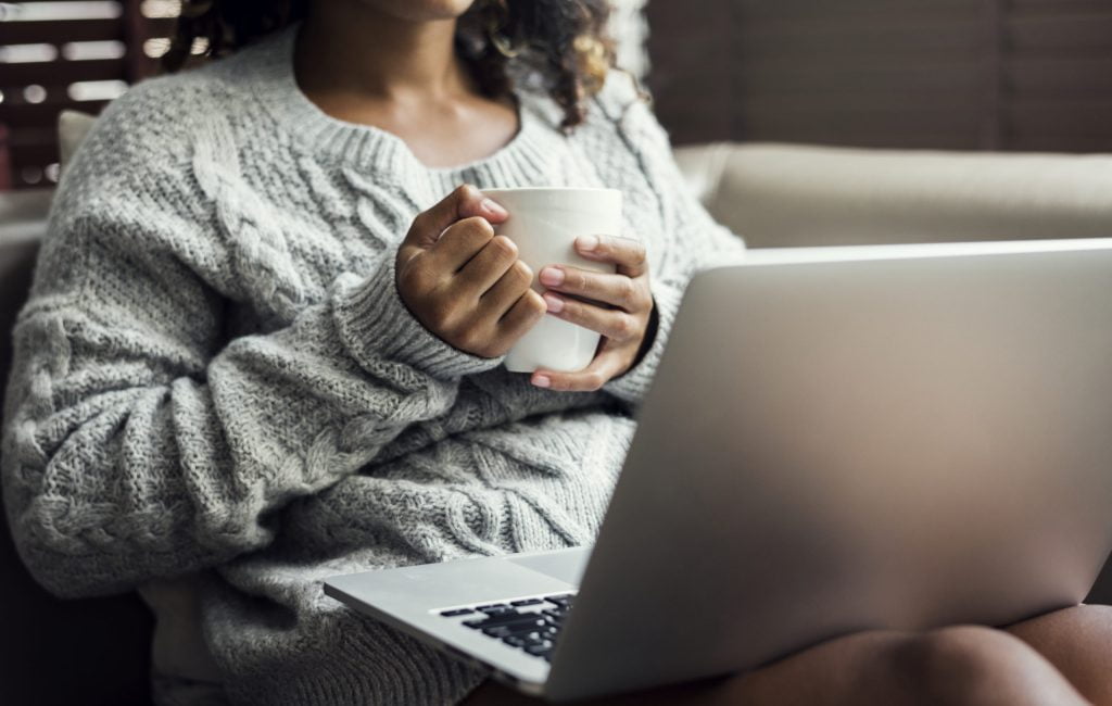 woman working on a laptop