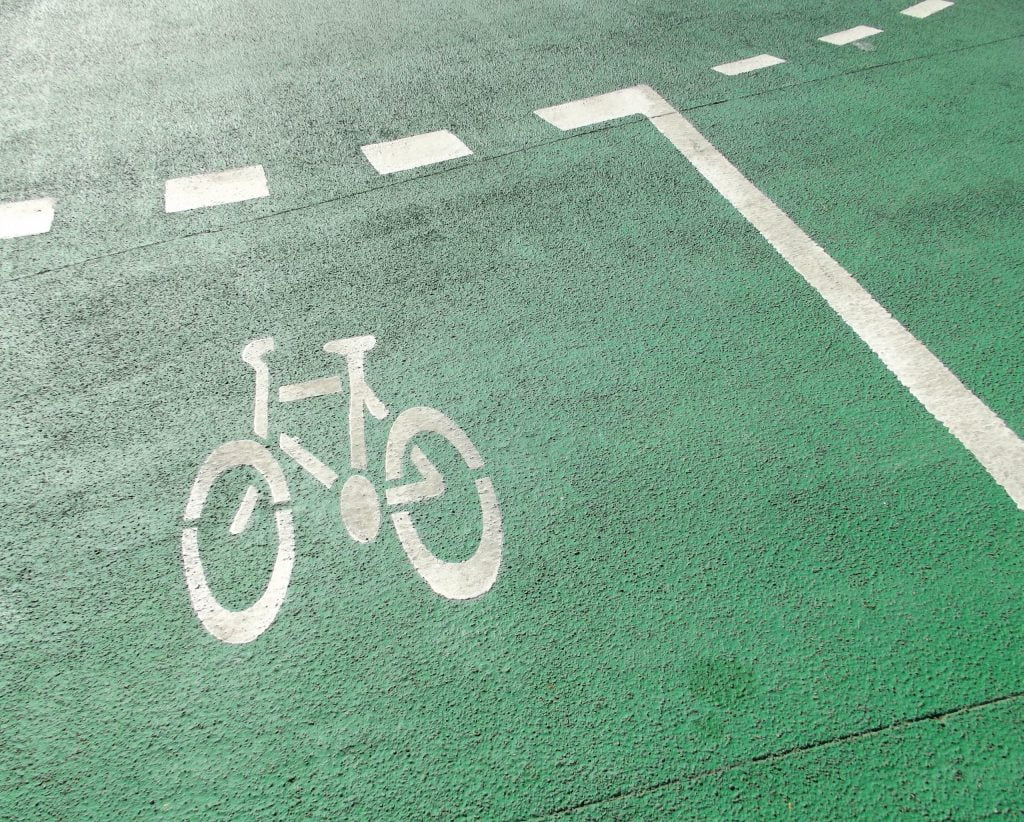 a bicycle lane on a road