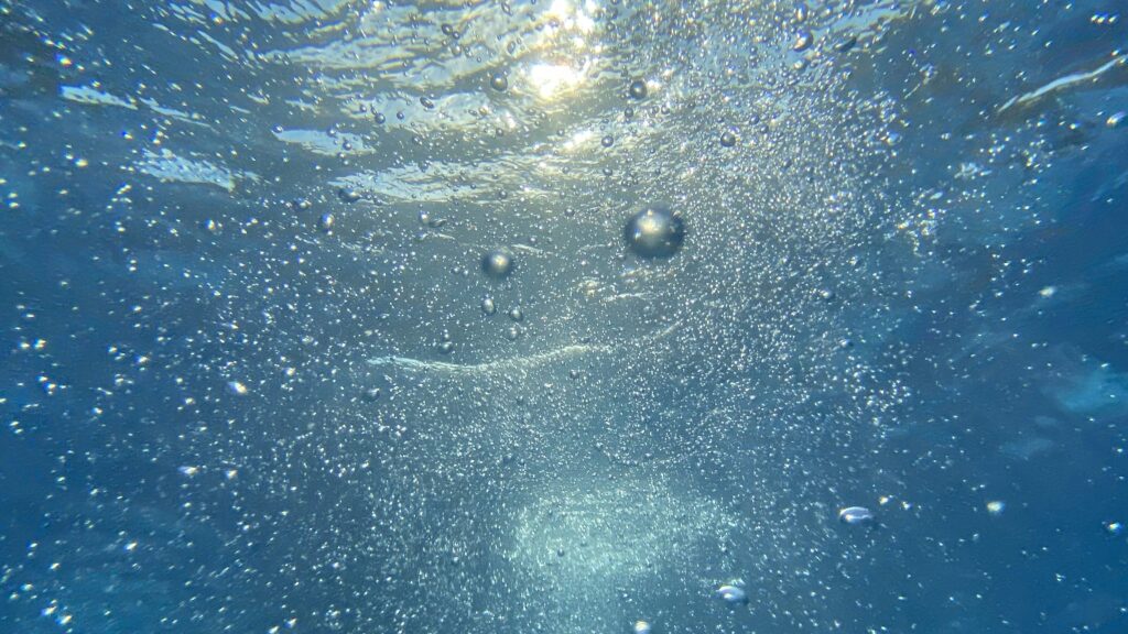 a close up of water