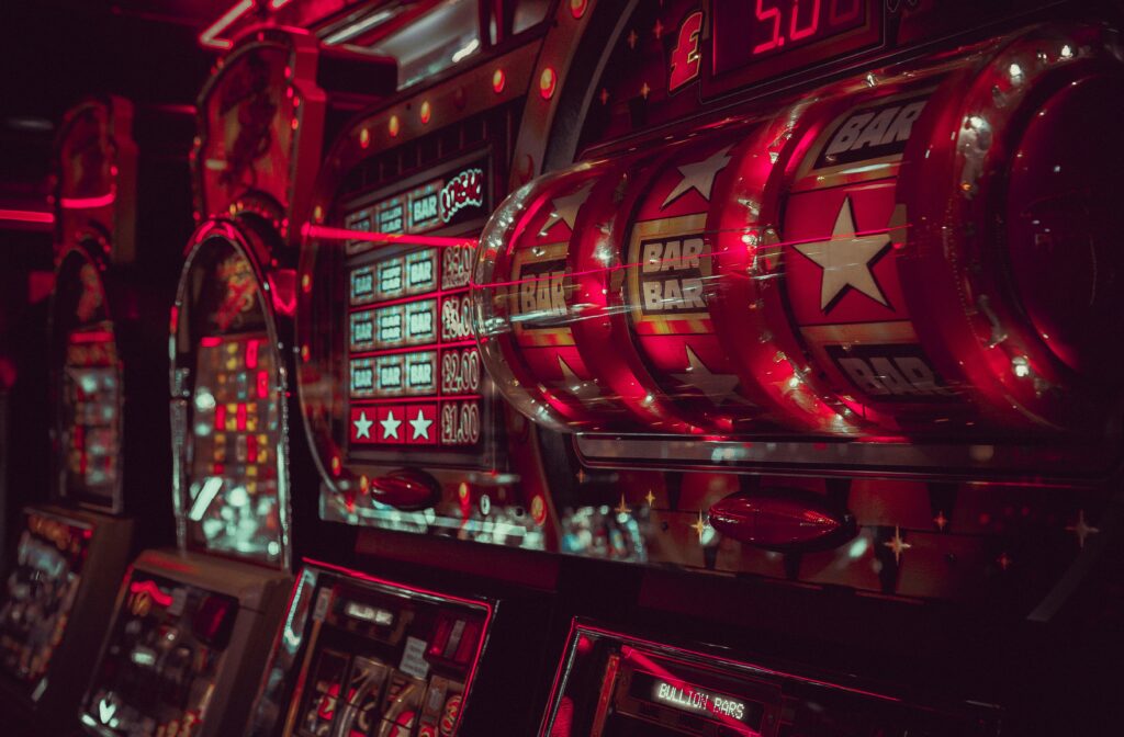 a large room with many machines