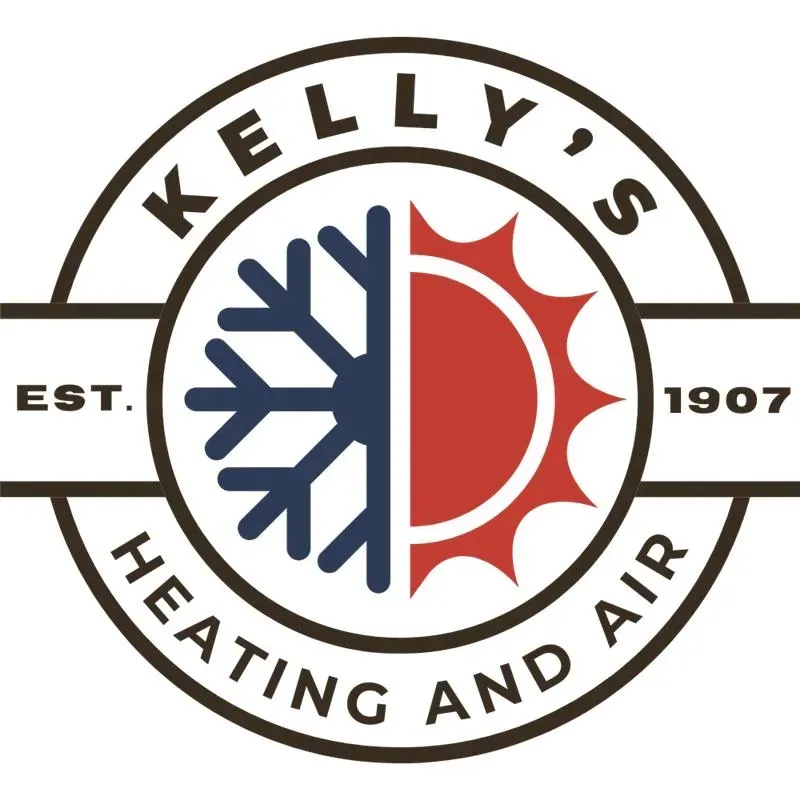 Kelly's Heating and Air logo featuring a snowflake and sun design, representing HVAC services, established in 1907.