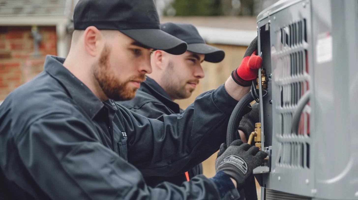 heating contractors working on furnaces or heat pumps residential