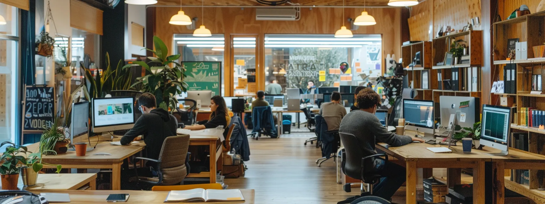 a vibrant workspace filled with digital design tools, reflecting the collaborative spirit of green river web design's user-centric approach.